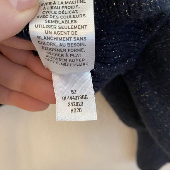 1901 Metallic thread Crop Balloon Sleeve Wool Blend tie back Sweater girls 10/12 - Picture 4 of 7